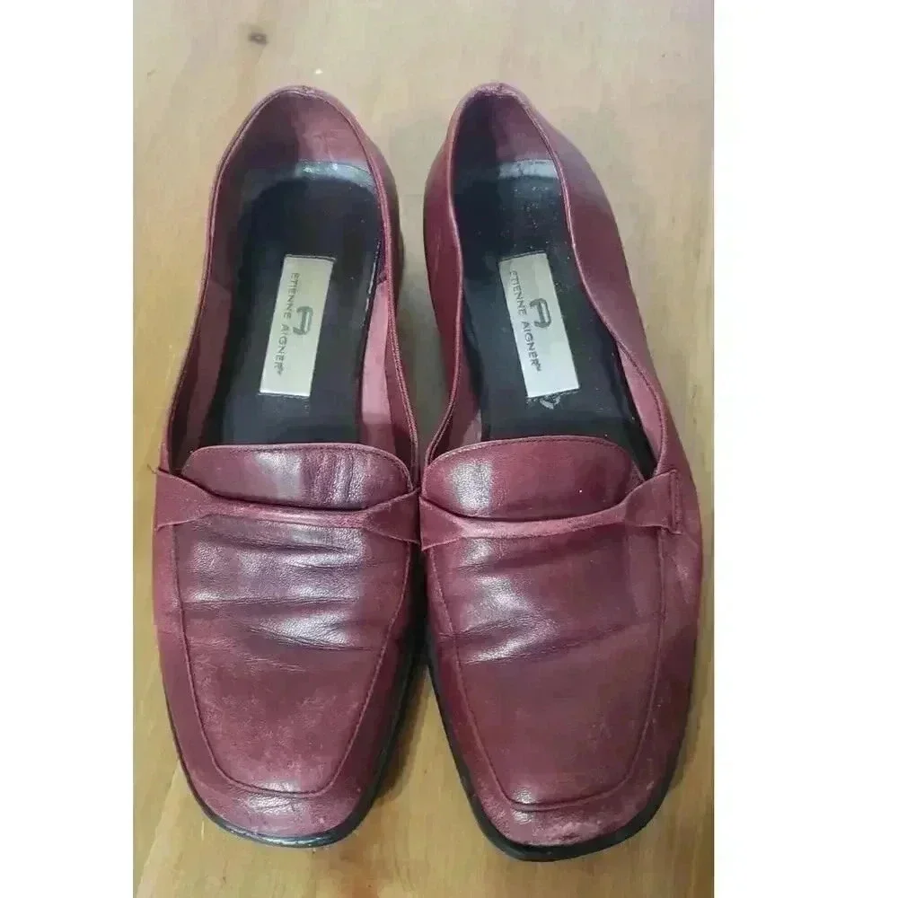 Etienne Aigner leather loafers oxblood red womens size‎ 8 dancin shoes